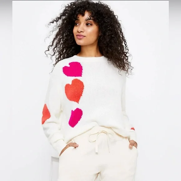 Lou & Grey For Loft Soft Heart Sweater Oversized Wool Blend Size XS - Picture 1 of 9